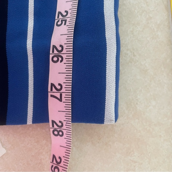 Diane Von Furstenberg Blue White Striped Crossover Jumpsuit 37651 - Picture 8 of 12